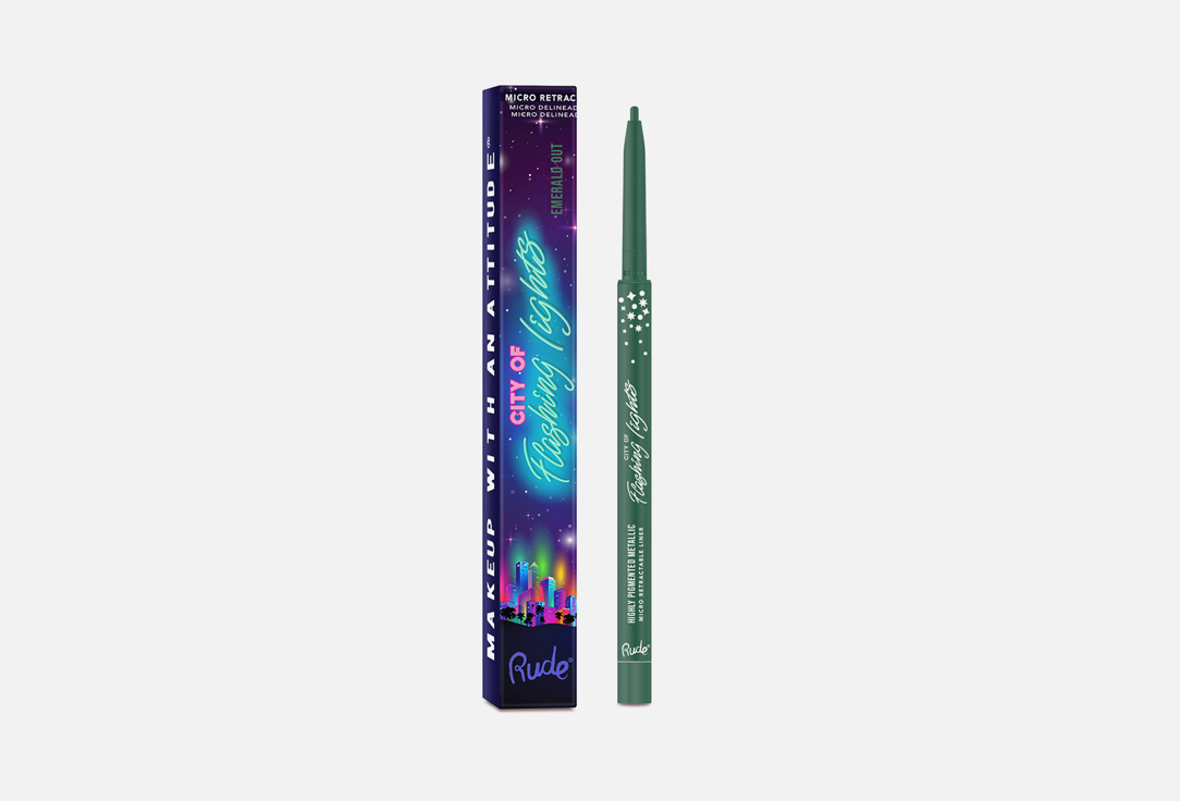 Rude Cosmetics Micro Retractable Eye Liner City Of Flashing Lights Emerald out 0.1 g Rude Cosmetics Micro Retractable Eye Liner City Of Flashing Lights