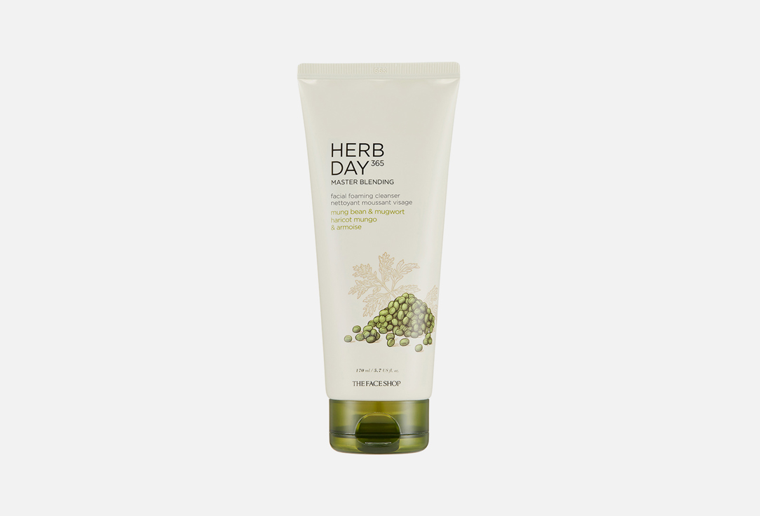 THE FACE SHOP Face Foaming Cleanser Herbday 365 master blending mungbean & mugwort