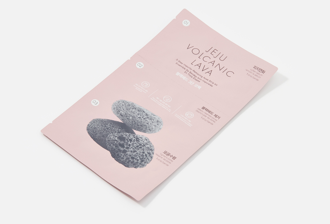 THE FACE SHOP blackhead removal and pore tightening Three-step nose strip kit Jeju Volcanic Lava 1 pcs THE FACE SHOP blackhead removal and pore tightening Three-step nose strip kit Jeju Volcanic Lava