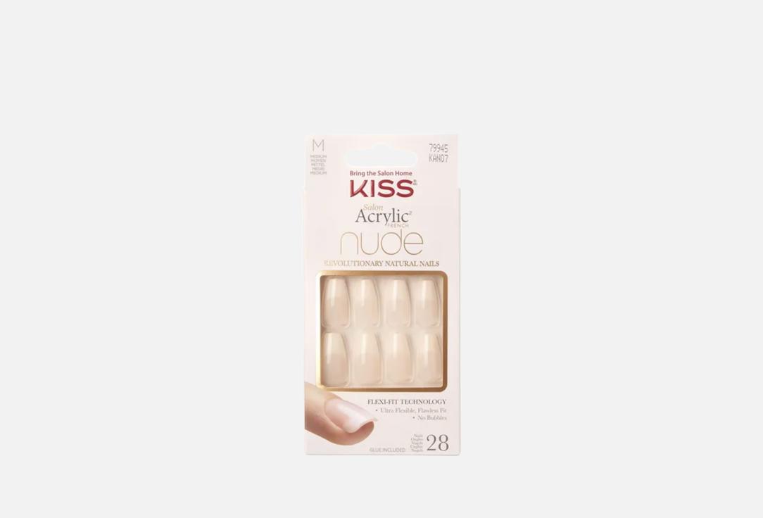 KISS NEW YORK Professional Press-On Gel Nails Salon Acrylic French Nude