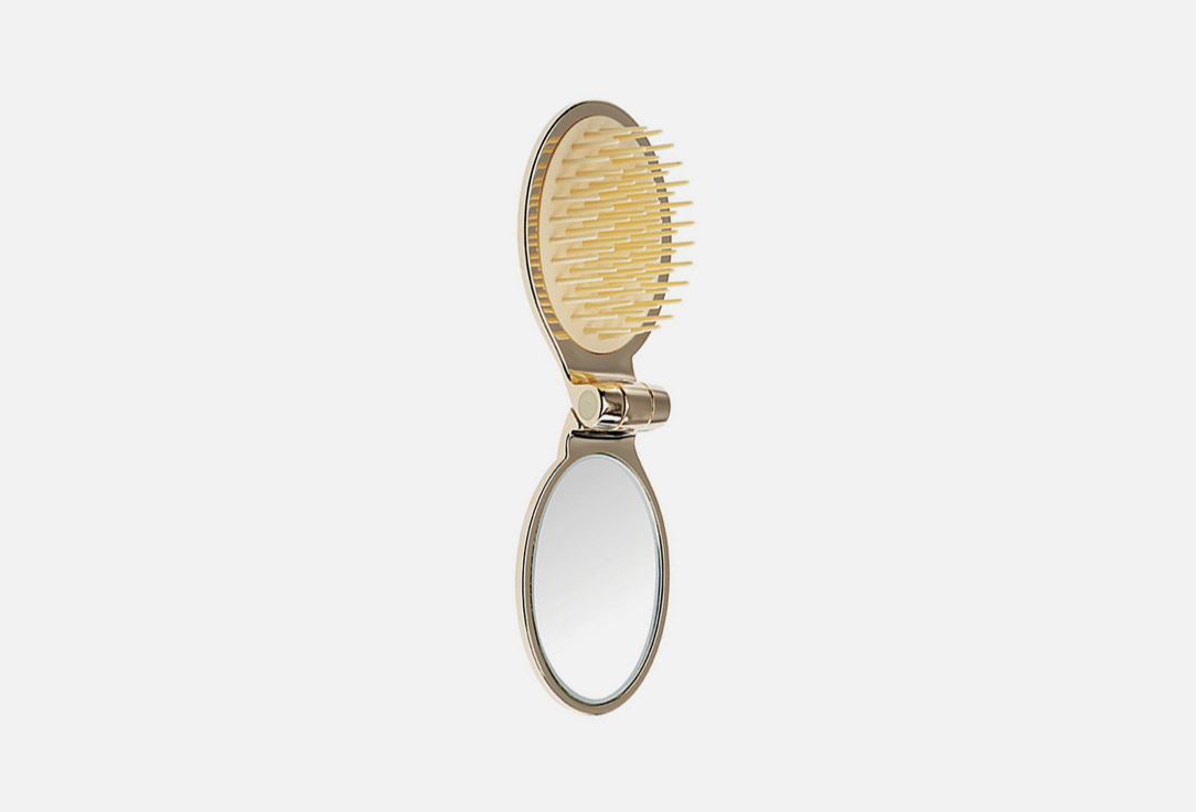 Janeke Compact hair Brush with mirror Folding Hairbrush
