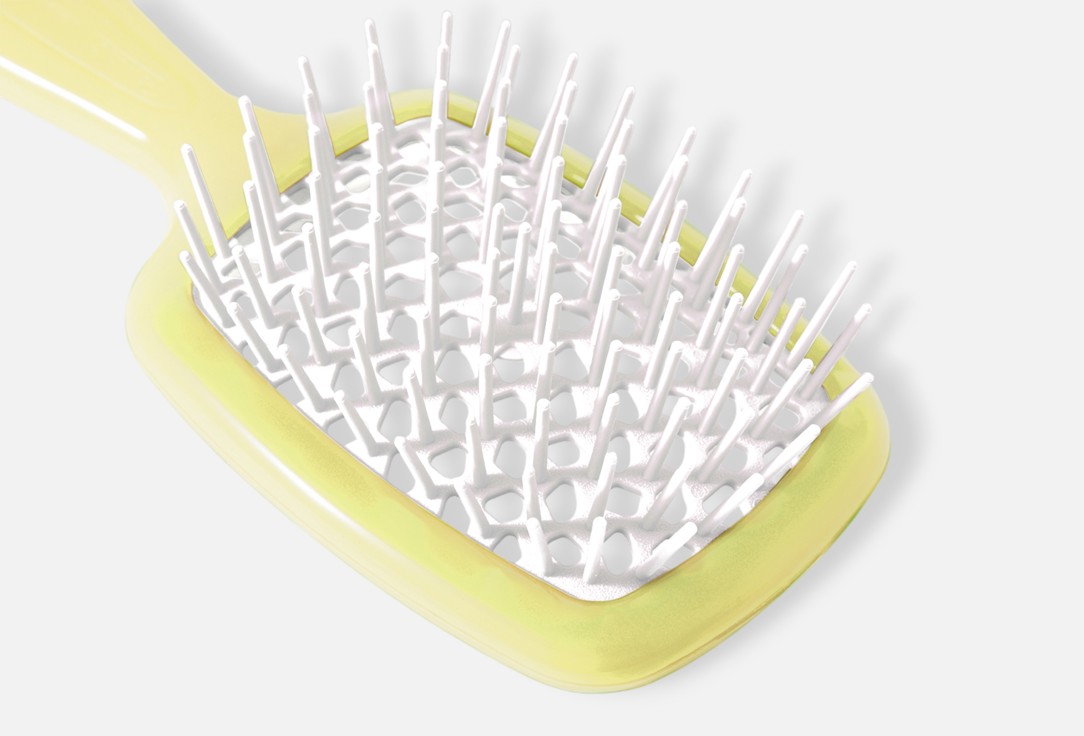 Janeke Small Hair Brush Superbrush White yellow Janeke Small Hair Brush Superbrush