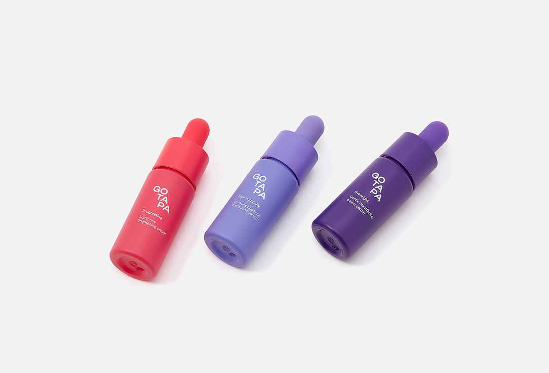 Go Tapa Набор сывороток для обновления кожи лица Renew, Defend & Glow Serum Trio 3 шт Go Tapa Набор сывороток для обновления кожи лица Renew, Defend & Glow Serum Trio