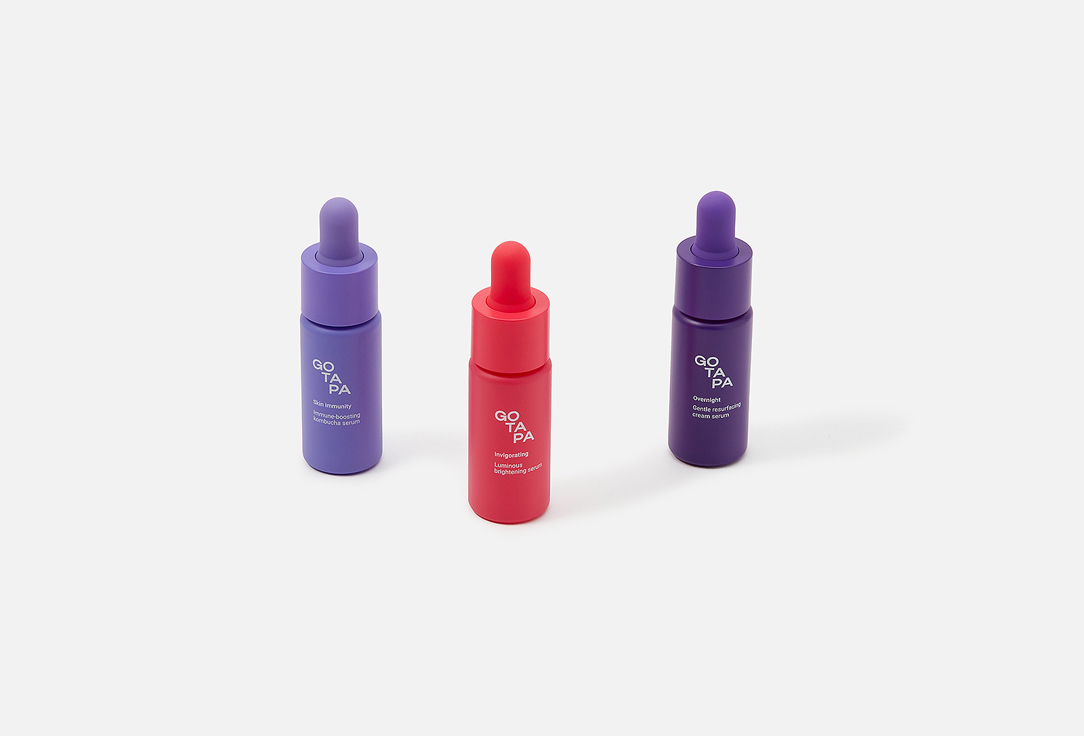 Go Tapa Набор сывороток для обновления кожи лица Renew, Defend & Glow Serum Trio 3 шт Go Tapa Набор сывороток для обновления кожи лица Renew, Defend & Glow Serum Trio
