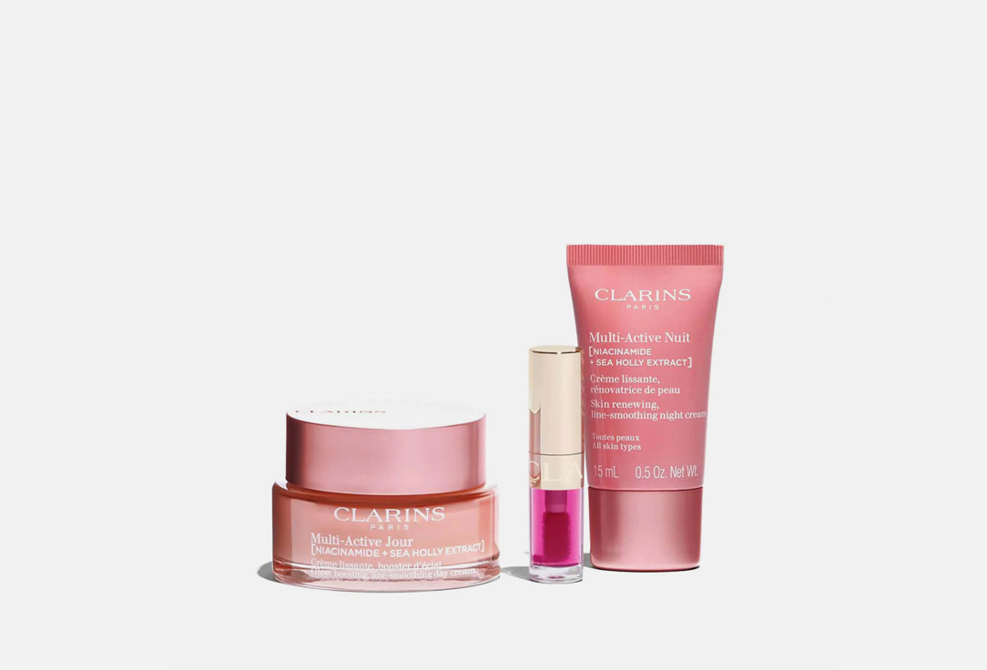Clarins radiance-boosting skincare set Multi Active Collection 4 pcs Clarins radiance-boosting skincare set Multi Active Collection
