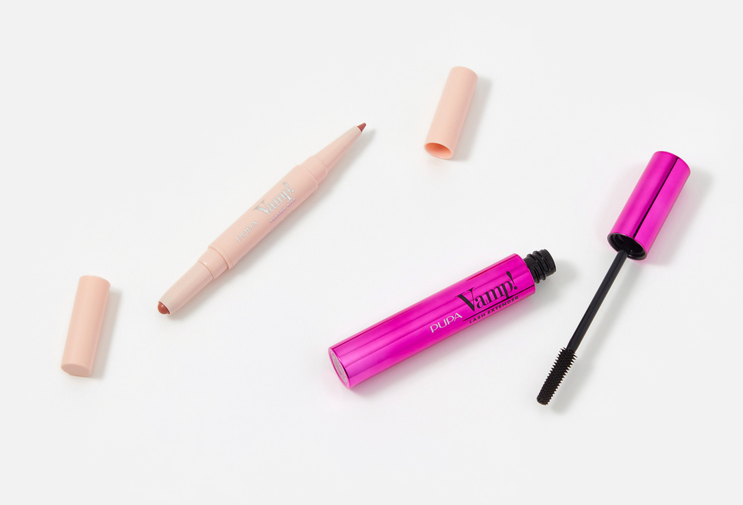 Pupa Mascara & Lip Pencil Set Kit Vamp! Lash Extender + Creamy Duo 3 pcs Pupa Mascara & Lip Pencil Set Kit Vamp! Lash Extender + Creamy Duo