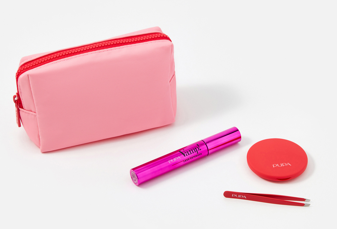 Pupa Mascara , Compact Mirror & tweezers Set Kit Vamp! Lash Extender 4 pcs Pupa Mascara , Compact Mirror & tweezers Set Kit Vamp! Lash Extender