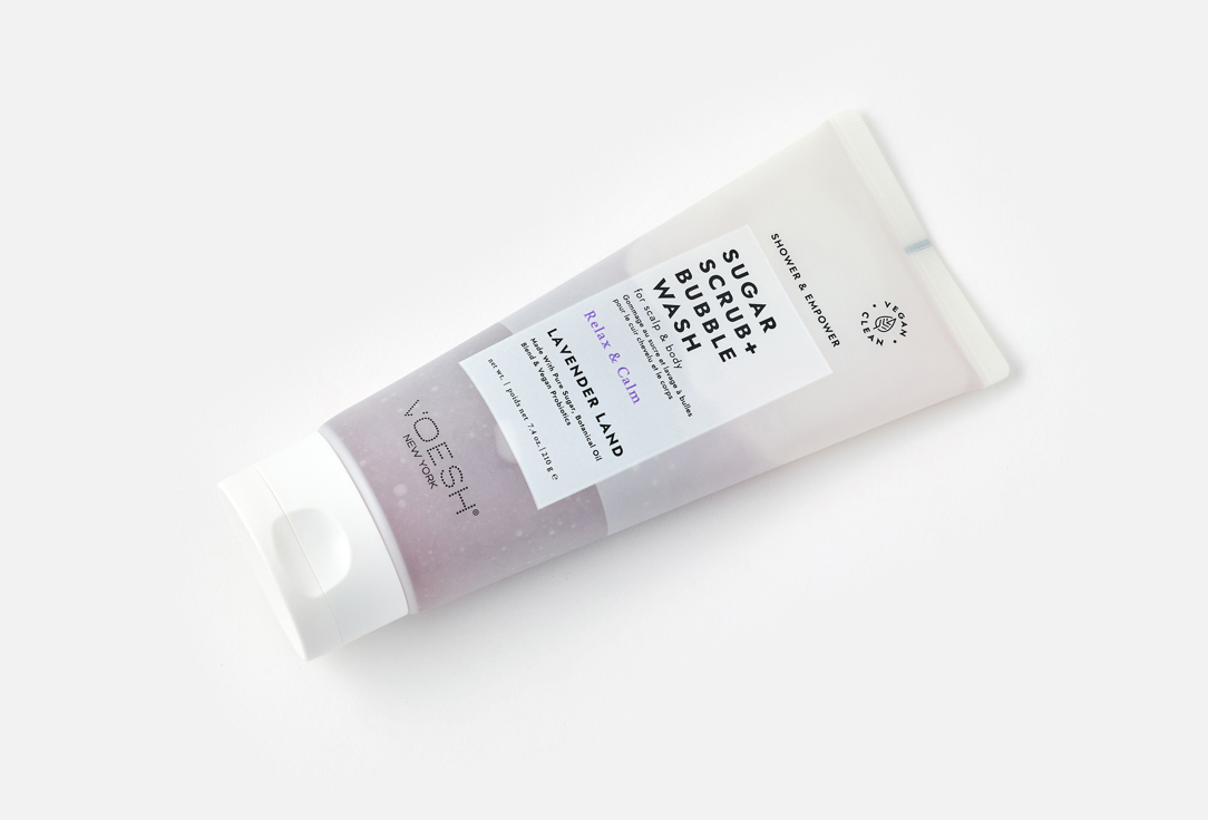 Voesh 2-in-1 Body Scrub & Body Wash Sugar Scrub + Bubble Wash Lavender Land