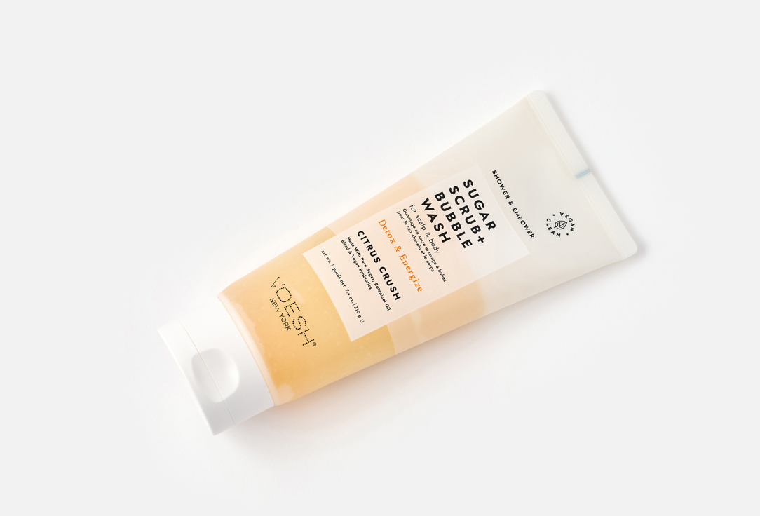 Voesh 2-in-1 Body Scrub & Body Wash Sugar Scrub + Bubble Wash Citrus Crush