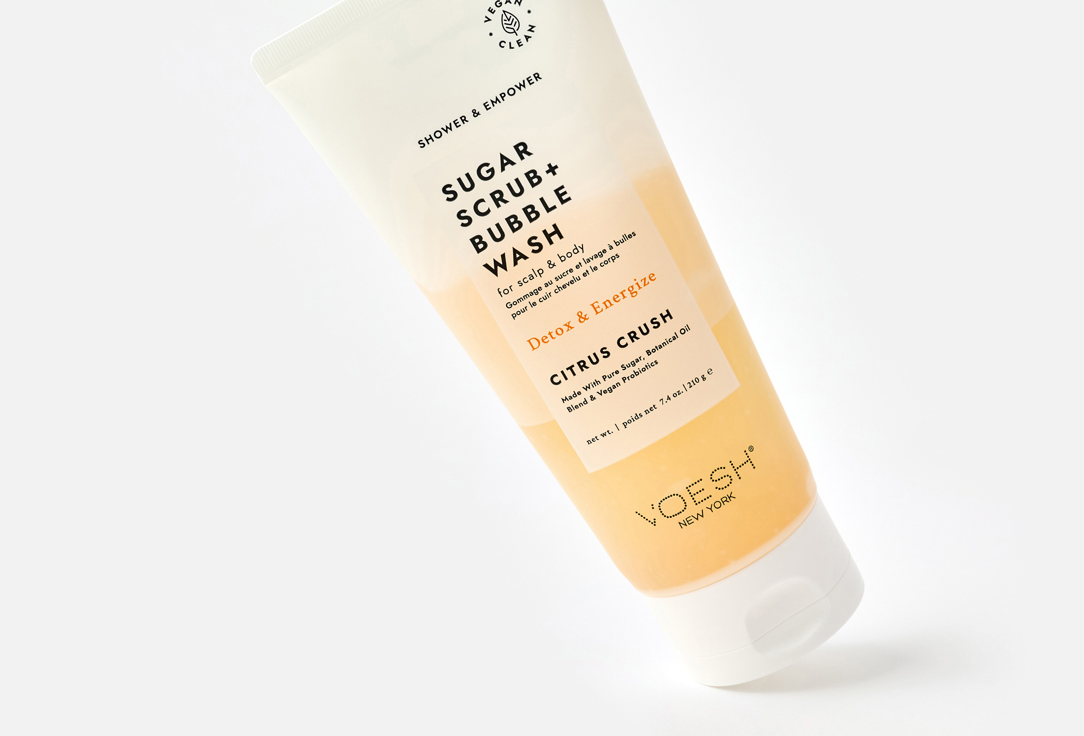 Voesh 2-in-1 Body Scrub & Body Wash Sugar Scrub + Bubble Wash Citrus Crush