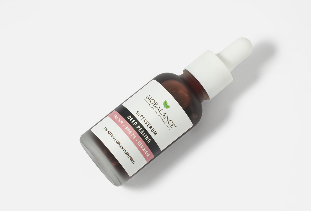 BIOBALANCE Exfoliating Face serum DEEP PEELING AHA 10% + BHA 2% + RED