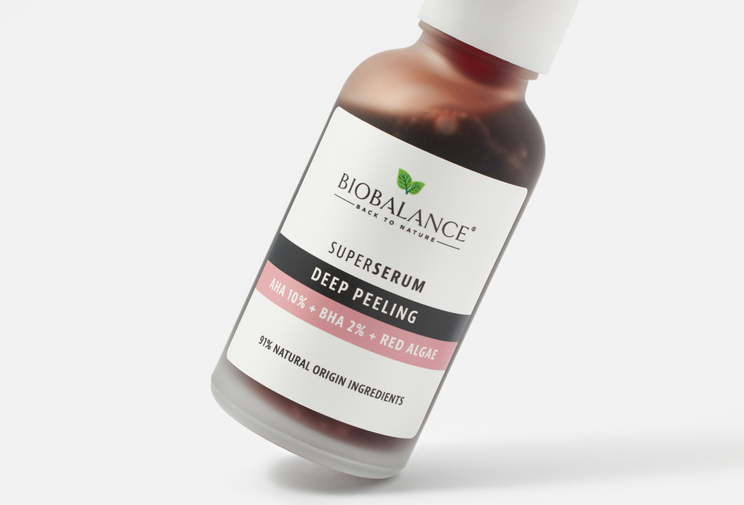 BIOBALANCE Exfoliating Face serum DEEP PEELING AHA 10% + BHA 2% + RED