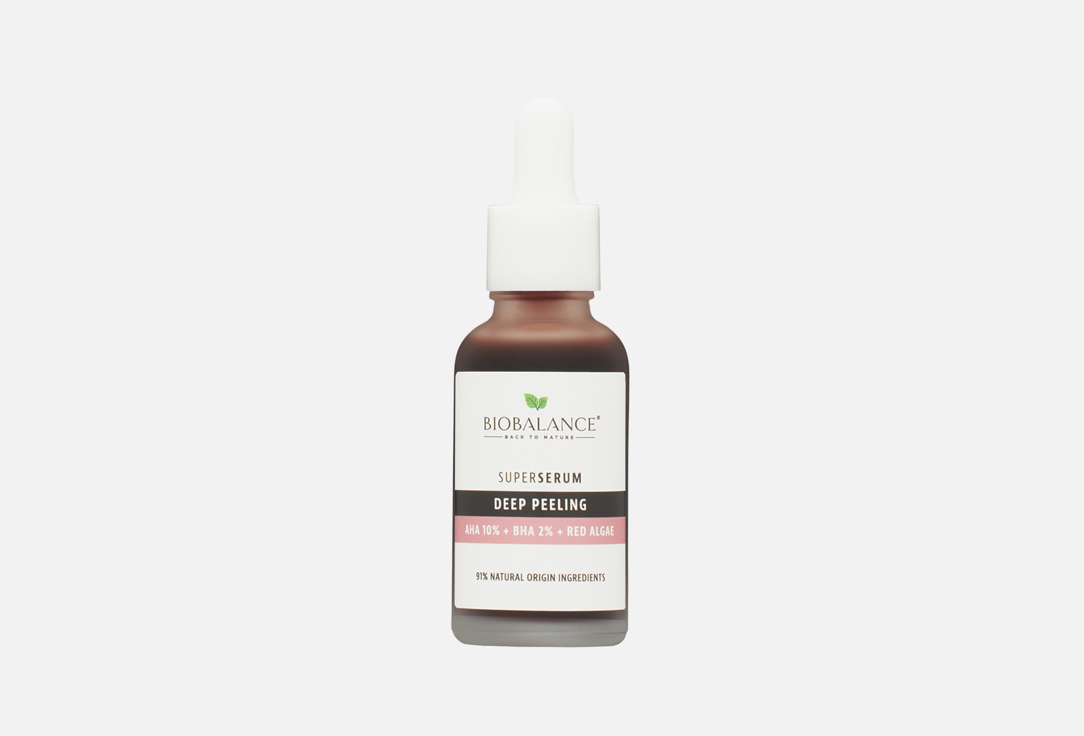 BIOBALANCE Exfoliating Face serum DEEP PEELING AHA 10% + BHA 2% + RED