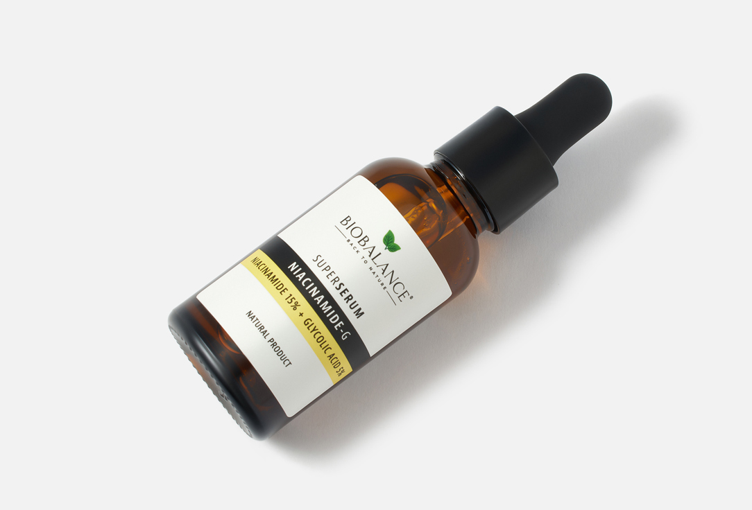 BIOBALANCE Niacinamide and glycolic acid serum Niacinamide 15%+Glycolic Acid 5%