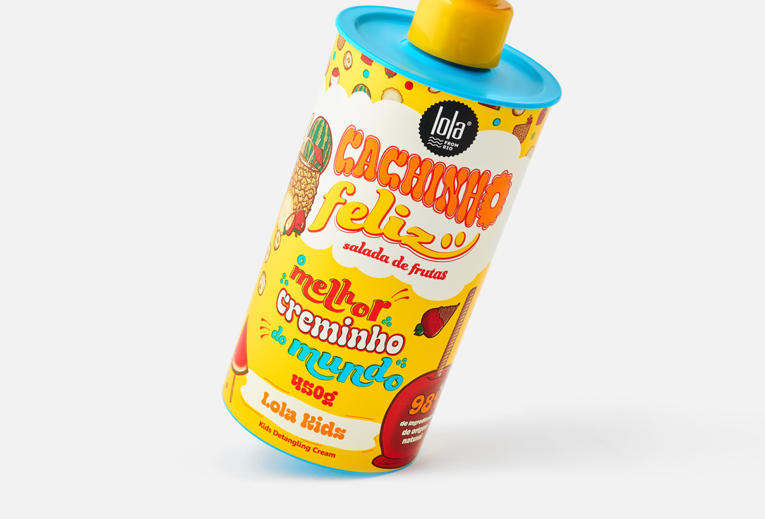 Lola from Rio Moisturizing & Detangling hair Cream for Kids Cachinho Feliz Fruit Salad 450 g Lola from Rio Moisturizing & Detangling hair Cream for Kids Cachinho Feliz Fruit Salad