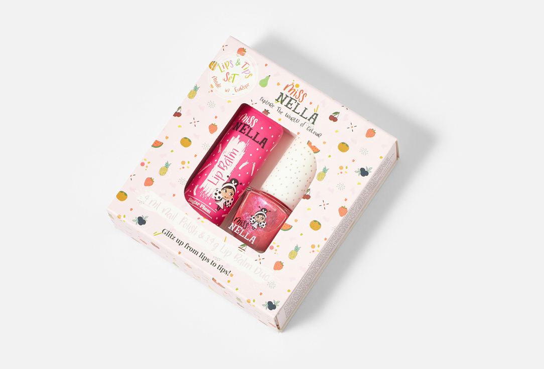 Miss Nella Lip Balm & Nail Polish Set Lips & Tips Set 2 pcs Miss Nella Lip Balm & Nail Polish Set Lips & Tips Set