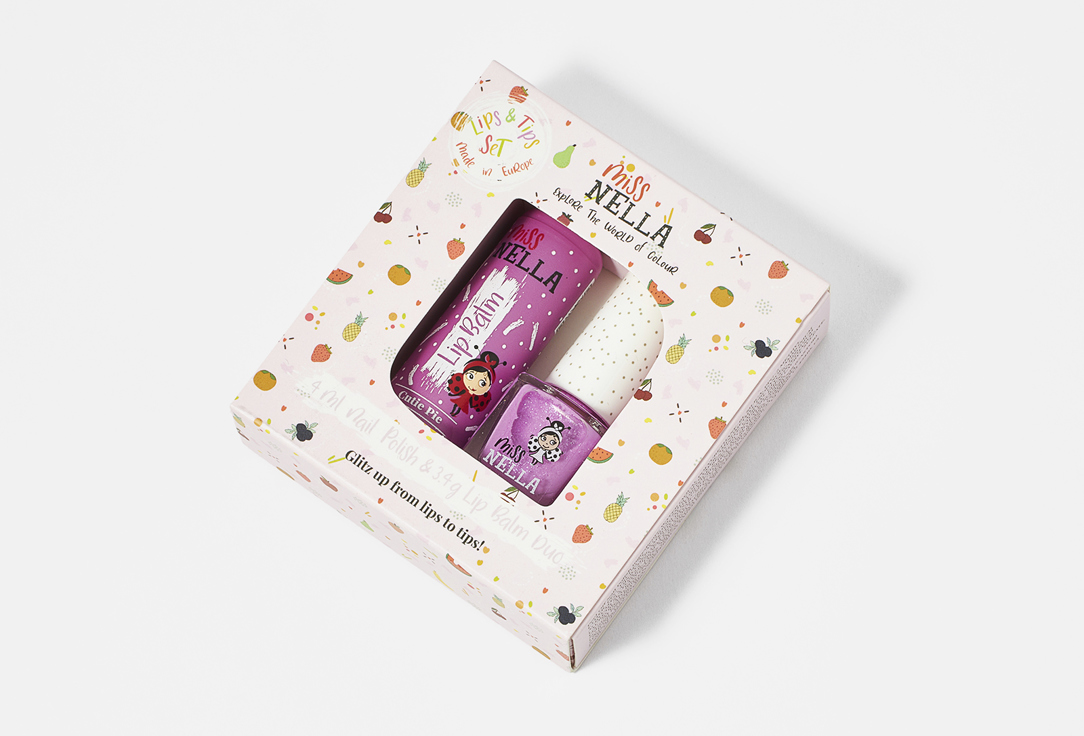 Miss Nella Lip Balm & Nail Polish Set Lips & Tips Set 2 pcs Miss Nella Lip Balm & Nail Polish Set Lips & Tips Set