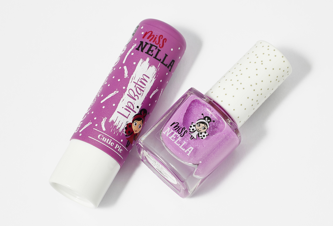 Miss Nella Lip Balm & Nail Polish Set Lips & Tips Set 2 pcs Miss Nella Lip Balm & Nail Polish Set Lips & Tips Set