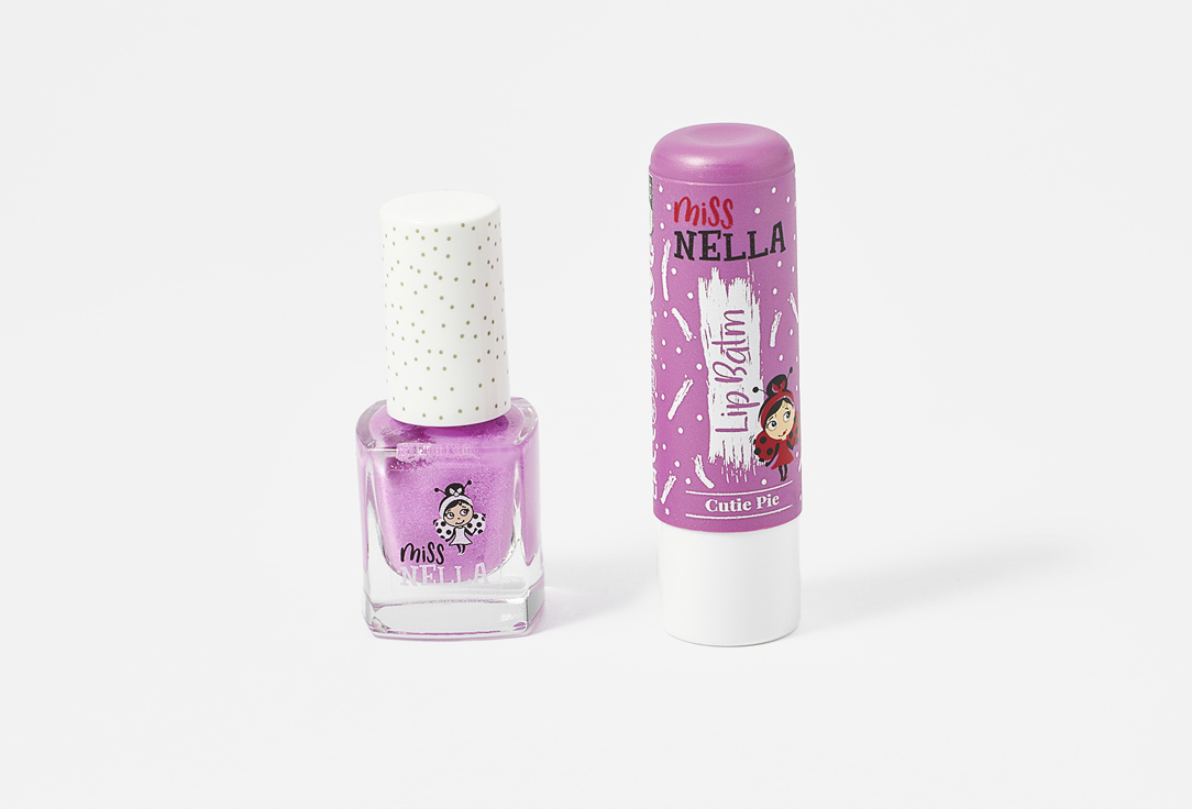Miss Nella Lip Balm & Nail Polish Set Lips & Tips Set 2 pcs Miss Nella Lip Balm & Nail Polish Set Lips & Tips Set