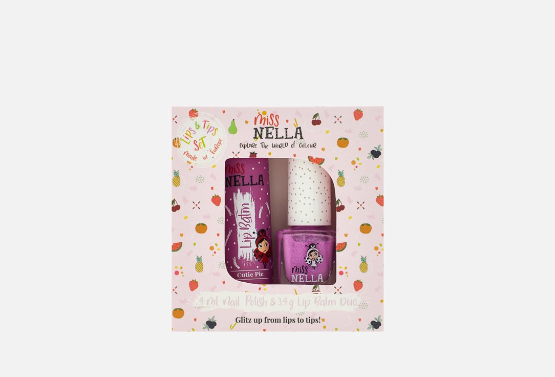 Miss Nella Lip Balm & Nail Polish Set Lips & Tips Set 2 pcs Miss Nella Lip Balm & Nail Polish Set Lips & Tips Set