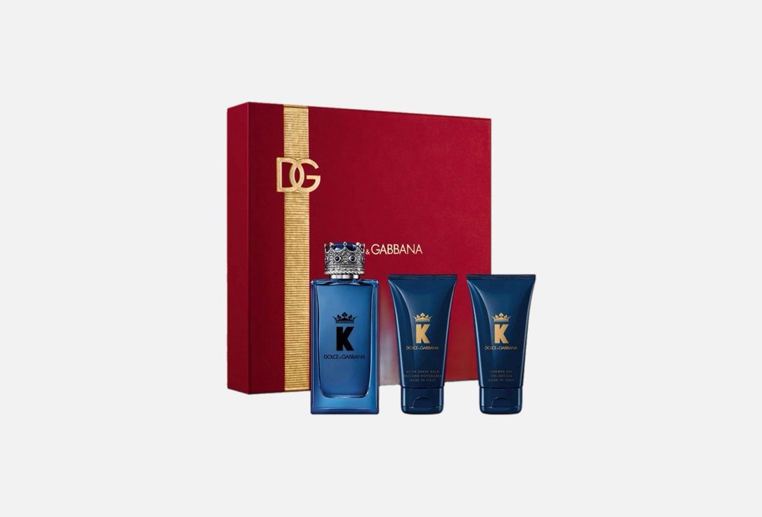 دولتشي آند غابانا مجموعة هدايا ماء عطر  وبلسم بعد الحلاقة وجل الاستحمام كيه