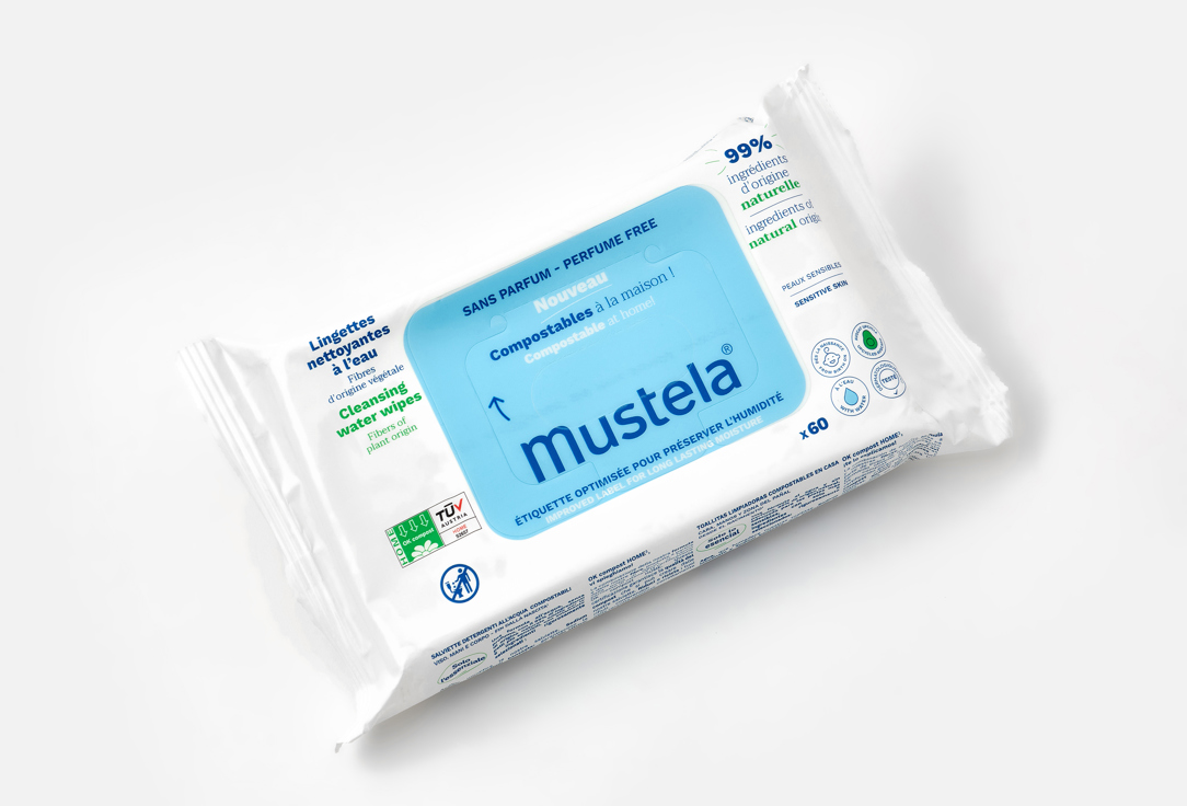 Mustela Детские влажные салфетки Fragrance-free