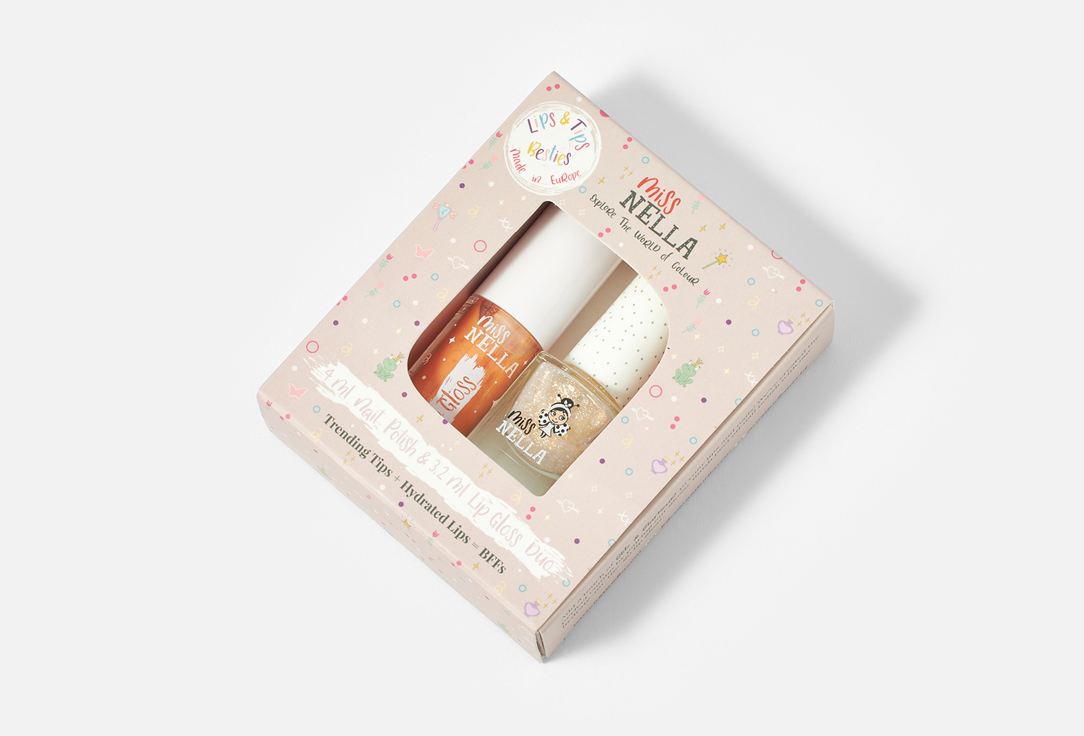 Miss Nella LIP GLOSS & nail polish set Besties Magic Spell