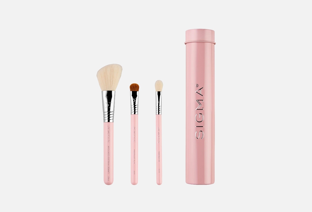 SIGMA BEAUTY BRUSH SET ESSENTIAL TRIO Pink 4 pcs SIGMA BEAUTY BRUSH SET ESSENTIAL TRIO