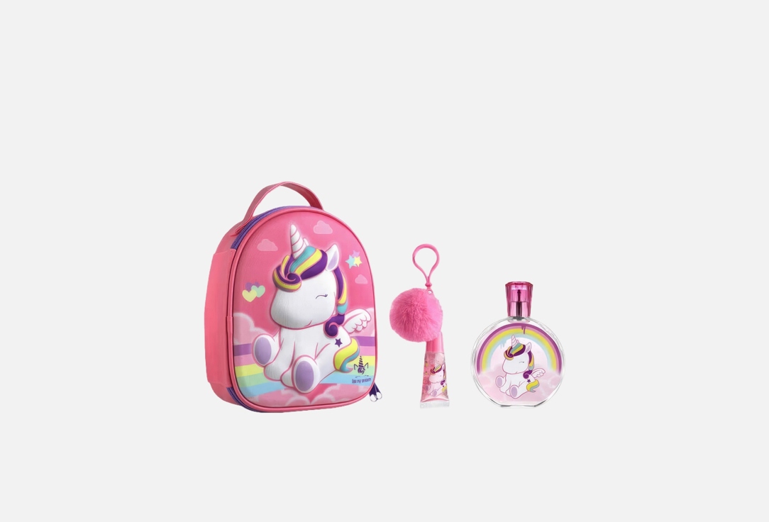 Air-Val Eau de Toilette & Lip Gloss with a pompom charm Set Eau My Unicorn 3 pcs Air-Val Eau de Toilette & Lip Gloss with a pompom charm Set Eau My Unicorn