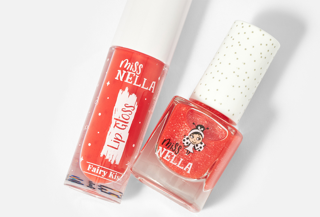 Miss Nella LIP GLOSS & nail polish set Besties Fairy Kiss