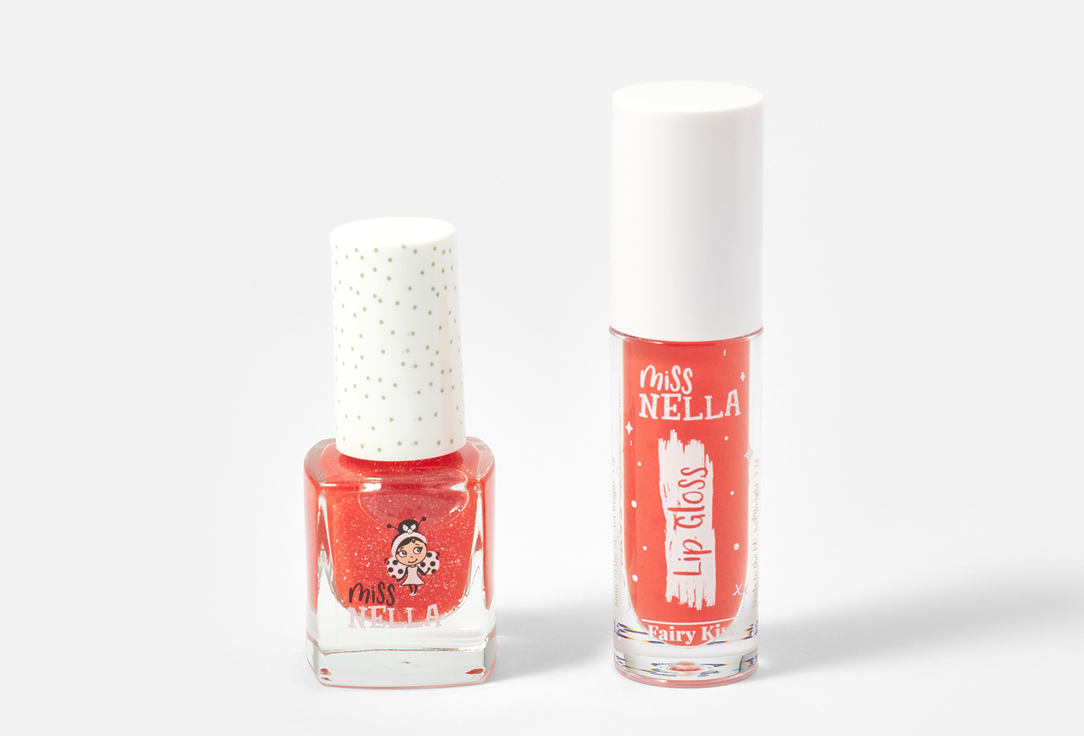 Miss Nella LIP GLOSS & nail polish set Besties Fairy Kiss