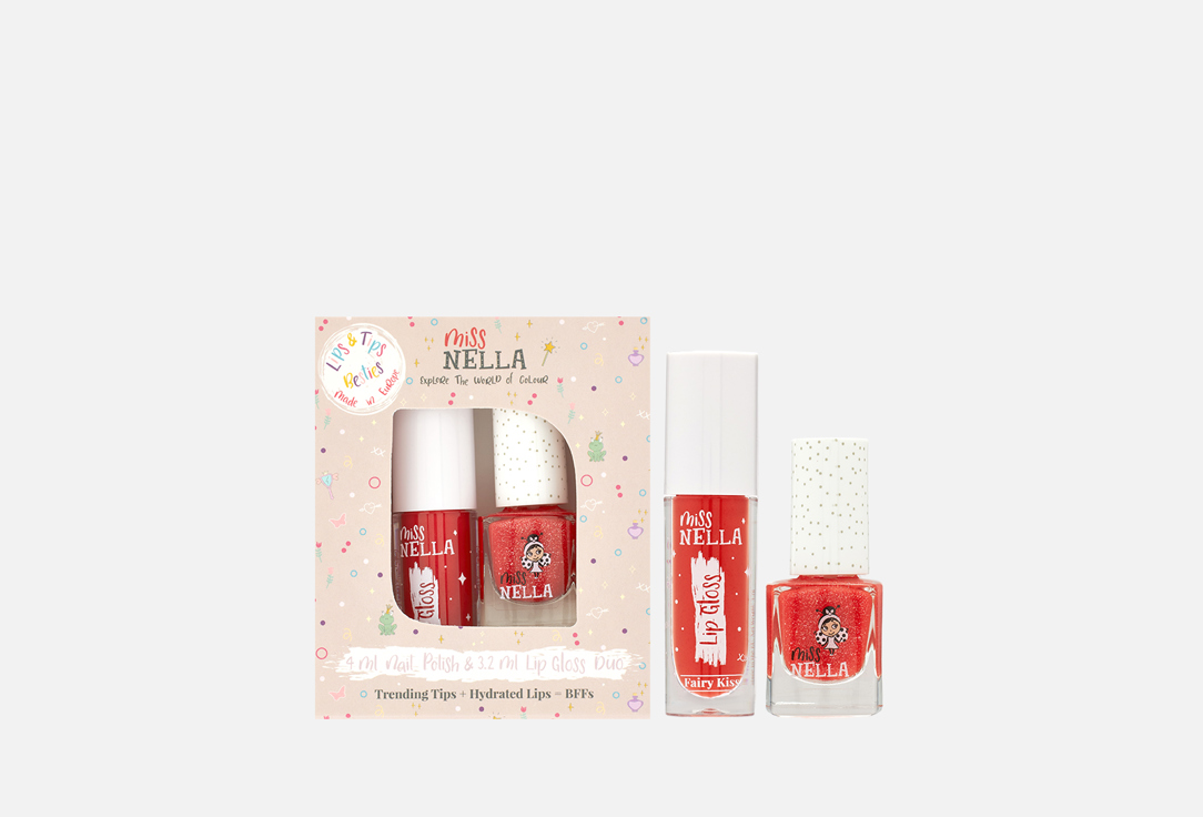 Miss Nella LIP GLOSS & nail polish set Besties Fairy Kiss