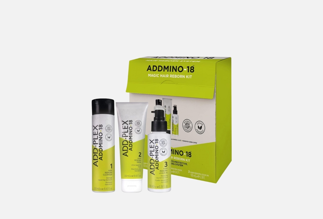 ADDMINO-18 Shampoo & Hair Mask & Hair Treatment Kit Magic Hair Reborn 3 pcs ADDMINO-18 Shampoo & Hair Mask & Hair Treatment Kit Magic Hair Reborn