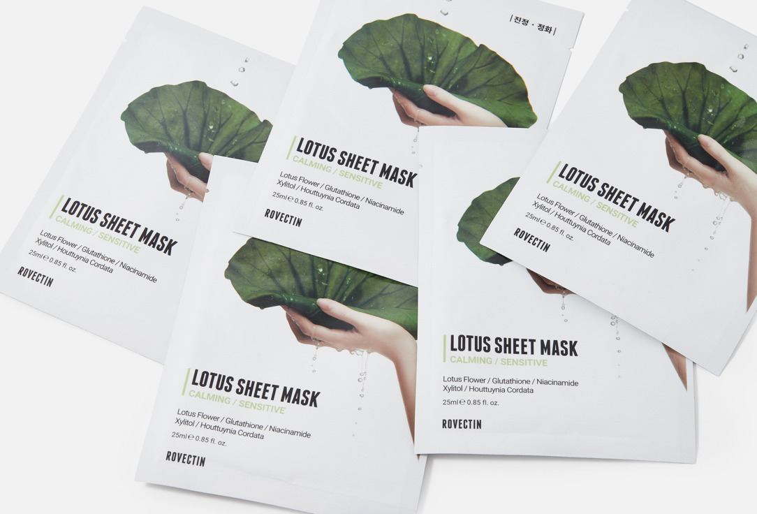 Rovectin Calming Face Sheet Mask Kit Lotus 5 pcs Rovectin Calming Face Sheet Mask Kit Lotus