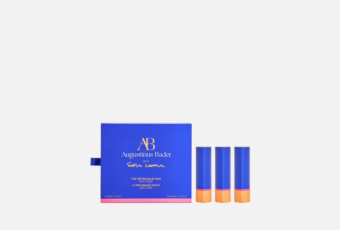 AUGUSTINUS BADER Набор питательных и увлажняющих бальзамов для губ THE TINTED BALM TRIO
