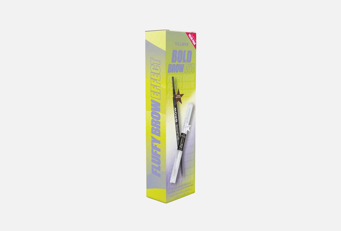 RELOVE REVOLUTION Brow Pencil & Fixing Gel Set Fluffy Brow Duo 2 pcs RELOVE REVOLUTION Brow Pencil & Fixing Gel Set Fluffy Brow Duo