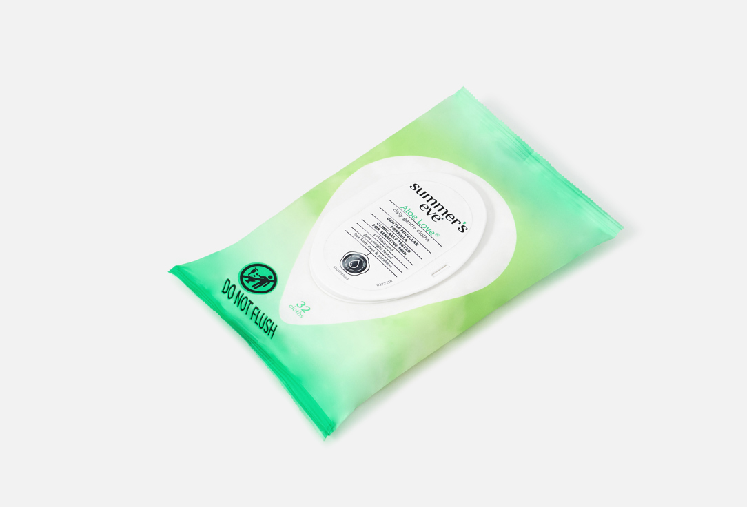 SUMMER EVE Очищающие салфетки для интимной гигиены для чувствительной кожи Aloe Love