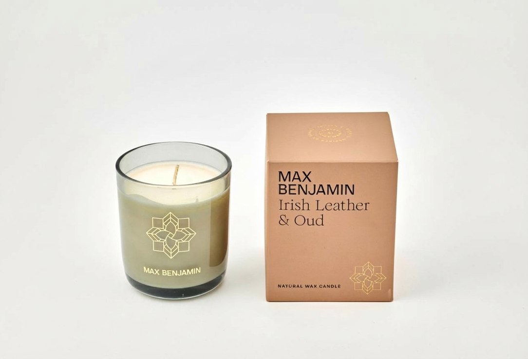 Max Benjamin CANDLE with LID Irish Leather & Oud 210 g Max Benjamin CANDLE with LID Irish Leather & Oud