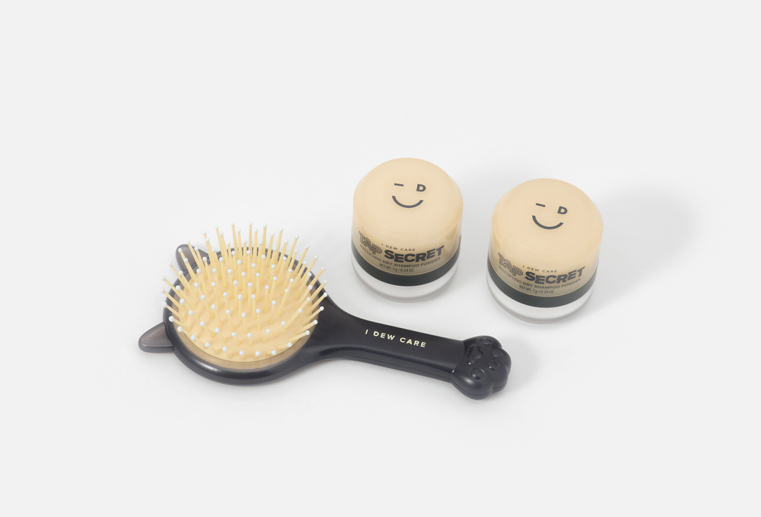 I DEW CARE Dry shampoo Power & Hair Brush Set TAP SECRET BOX 3 pcs I DEW CARE Dry shampoo Power & Hair Brush Set TAP SECRET BOX