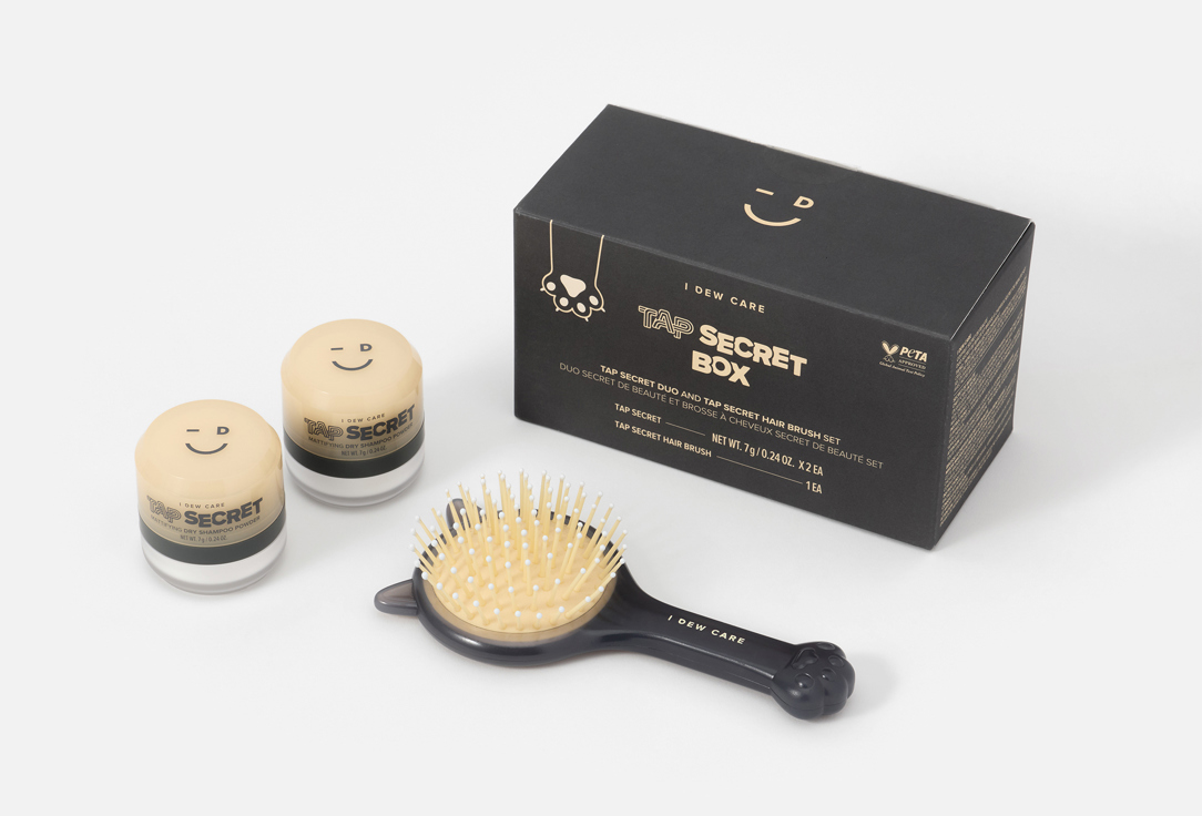 I DEW CARE Dry shampoo Power & Hair Brush Set TAP SECRET BOX 3 pcs I DEW CARE Dry shampoo Power & Hair Brush Set TAP SECRET BOX