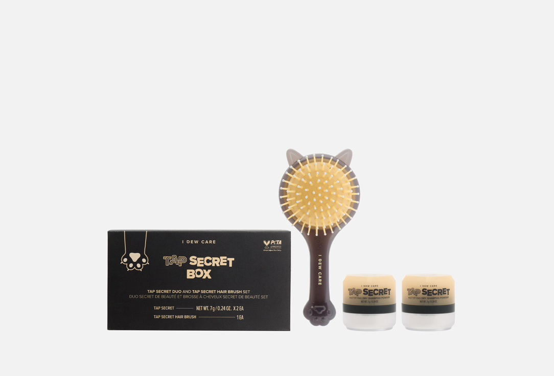 I DEW CARE Dry shampoo Power & Hair Brush Set TAP SECRET BOX 3 pcs I DEW CARE Dry shampoo Power & Hair Brush Set TAP SECRET BOX