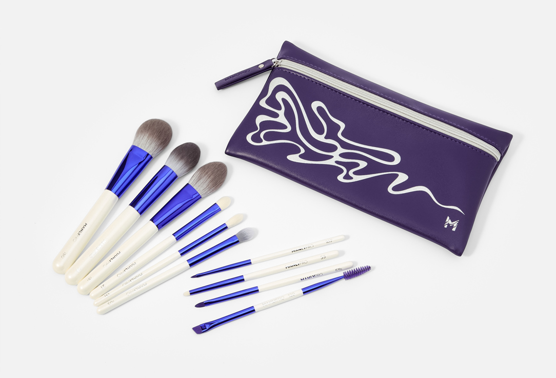 Manly PRO 10-Piece Professional Makeup Brush Set KS10