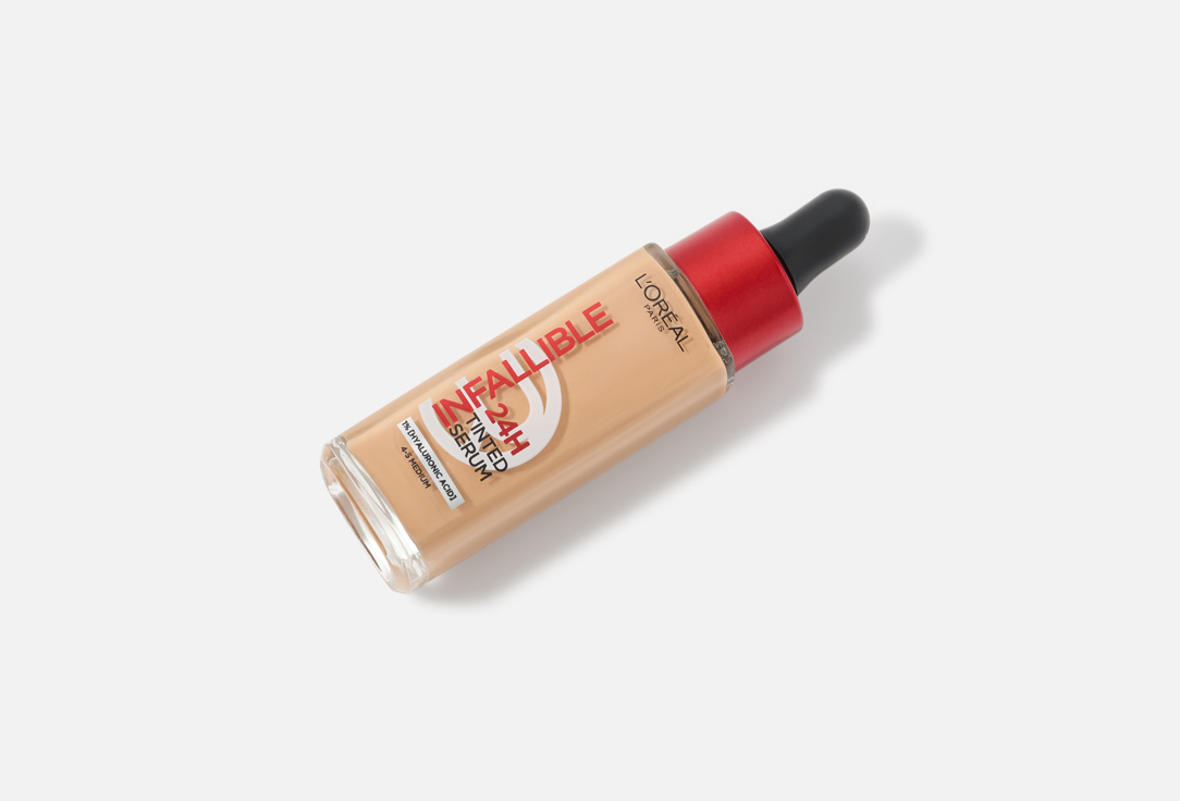 L'Oreal Paris Illuminating & Moisturizing Liquid Foundation Infallible 24H Tinted Serum 4-5, Medium 30 ml L'Oreal Paris Illuminating & Moisturizing Liquid Foundation Infallible 24H Tinted Serum