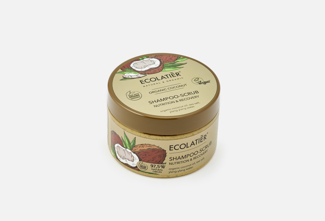 ECOLATIER Nourishing & Recovering Shampoo Scrub Organic Coconut