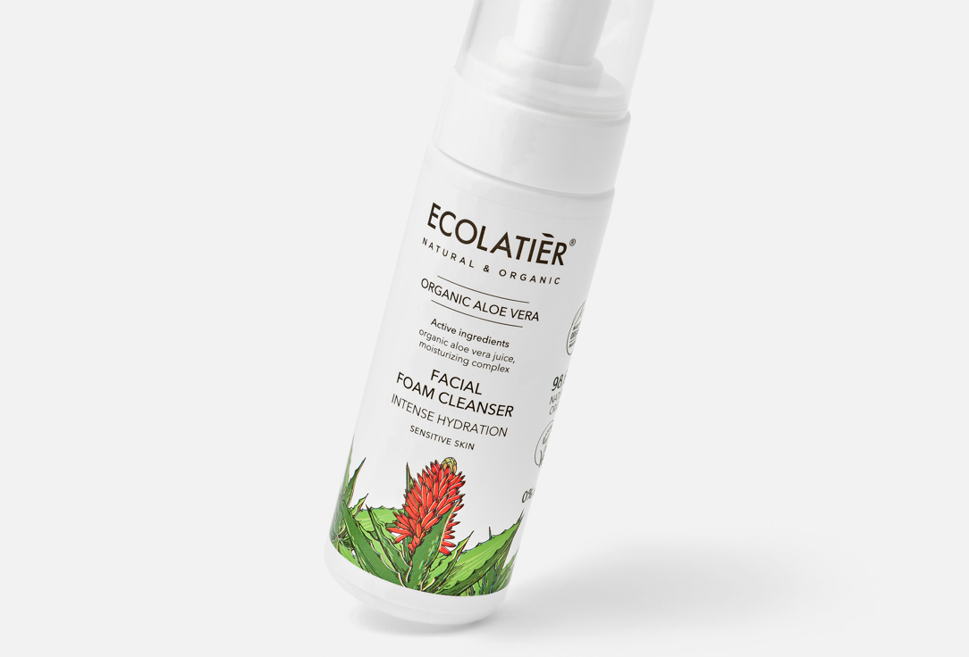 ECOLATIER Intense Hydrating Facial Foam Cleanser Organic Aloe Vera