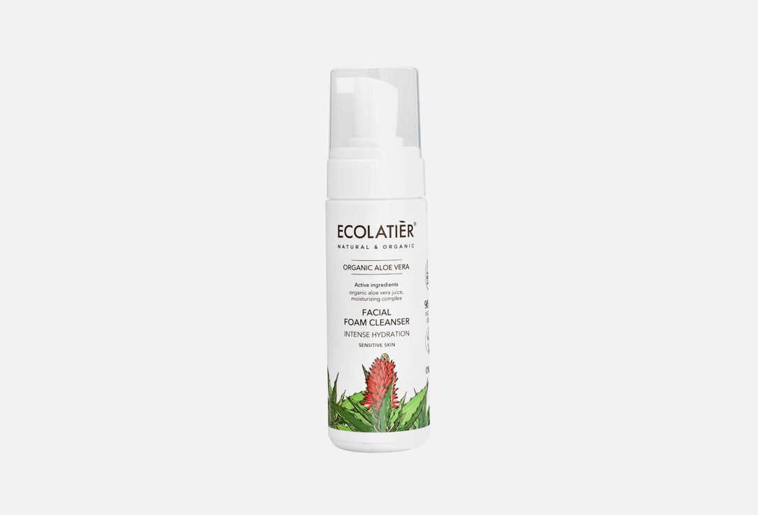 ECOLATIER Intense Hydrating Facial Foam Cleanser Organic Aloe Vera