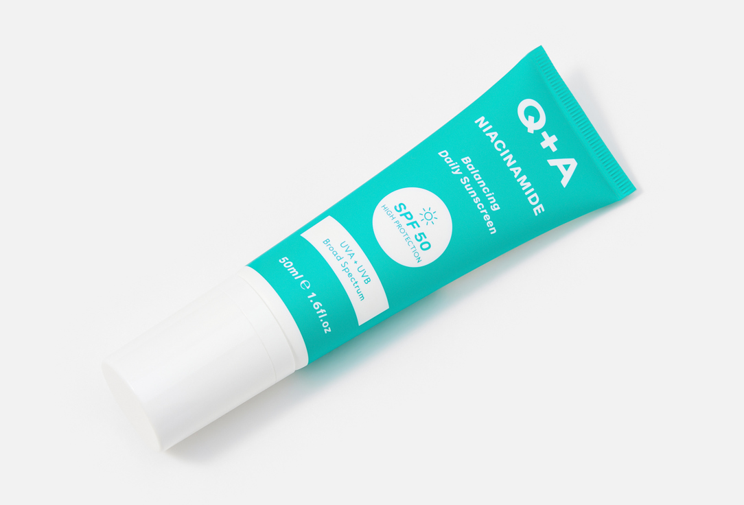 Q+A Lightweight gel-cream sunscreen SPF50 Niacinamide
