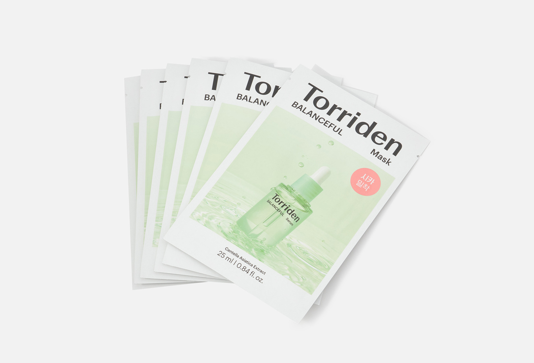 TORRIDEN набор Успокаивающих тканевых масок для лица с центеллой азиатской BALANCEFUL