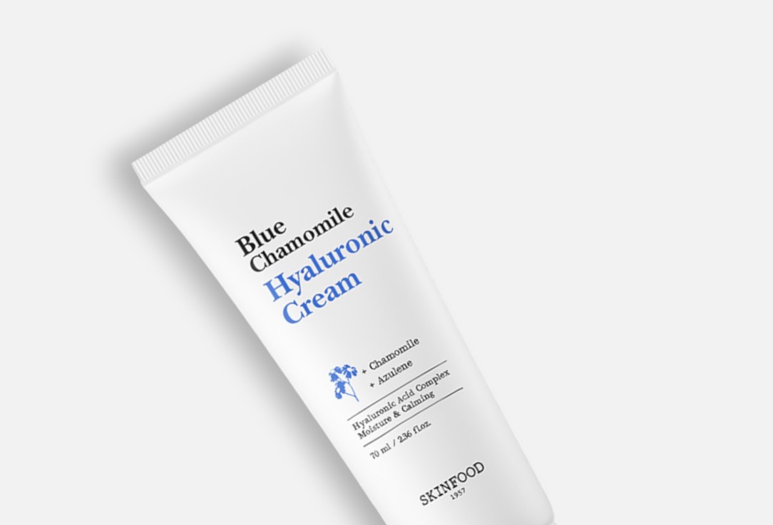 SKINFOOD Soothing hydrating water cream face moisturizer Blue Chamomile Hyaluronic Cream