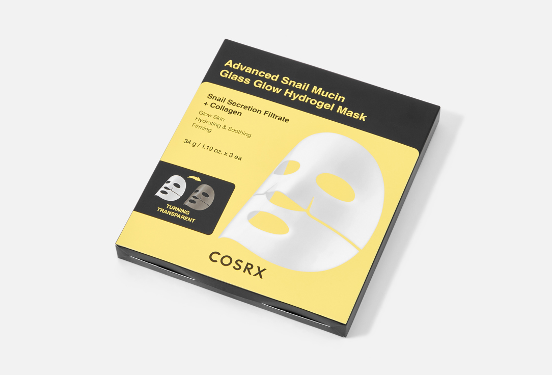 Cosrx Radiance-boosting Face Mask Set Advanced Snail Mucin Glass Glow Hydrogel Mask 3 pcs Cosrx Radiance-boosting Face Mask Set Advanced Snail Mucin Glass Glow Hydrogel Mask
